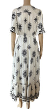 Load image into Gallery viewer, Desire Fashion beige with black floral midi dress
