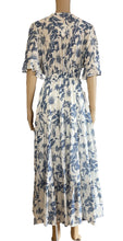 Load image into Gallery viewer, Desire Fashion Beige blue flora midi dress 01240709-1
