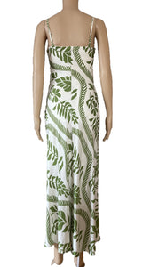 Desire Fashion beige green floral singlet maxi dress 01240332-2