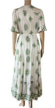 Load image into Gallery viewer, Desire Fashion beige with green floral midi dress
