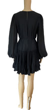 Load image into Gallery viewer, Indikha Black Mini Long Puffy Sleeves Dress
