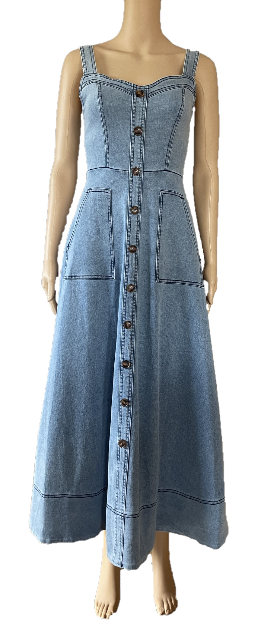 Indikah Denim Blue Maxi Dress FAB FASHION PARADE Indikah Denim Blue Maxi Dress FAB FASHION PARADE