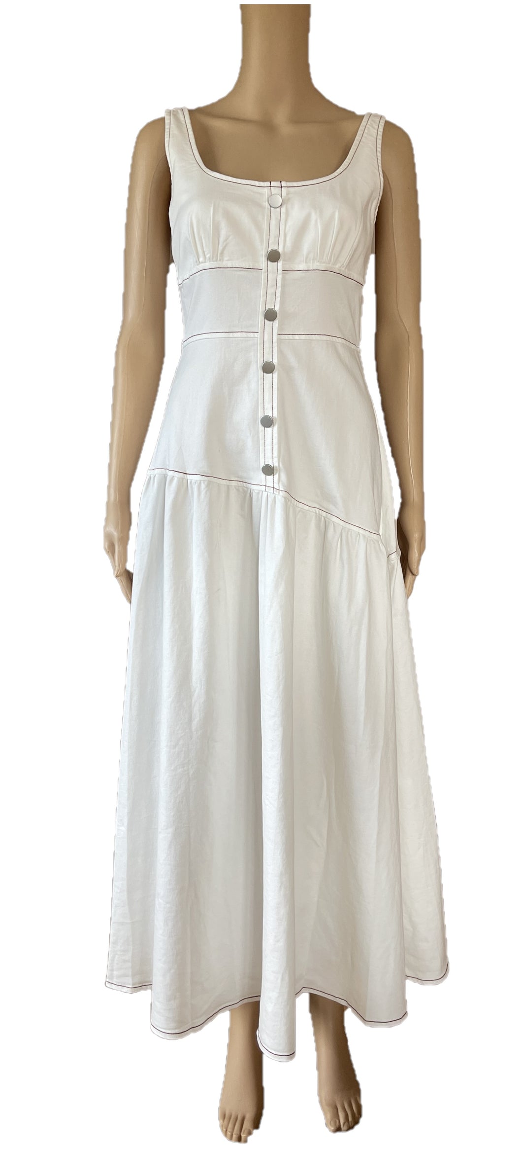 Indikah white denim maxi dress