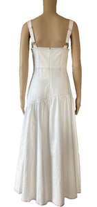 Indikah white denim maxi dress