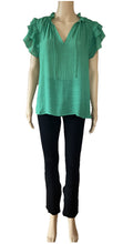 Load image into Gallery viewer, Sunny Girl Ruffle Sleeves Top Green
