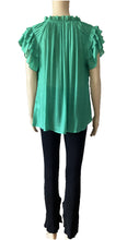 Load image into Gallery viewer, Sunny Girl Ruffle Sleeves Top Green
