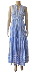 Sunny Girl Stripy Maxi Dress Blue