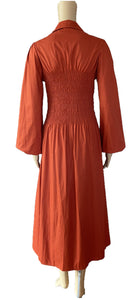 Sunny Girl 100% cotton midi rust dress  133135A