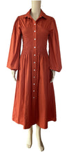 Load image into Gallery viewer, Sunny Girl 100% cotton midi rust dress  133135A
