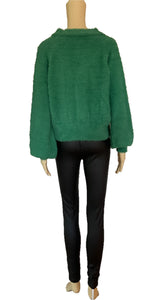 Sunny Girl Fluffy Puffy Sleeves Knit Jumper green  200811M