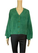 Load image into Gallery viewer, Sunny Girl Fluffy Puffy Sleeves Knit Jumper green  200811M
