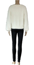 Load image into Gallery viewer, Sunny Girl Fluffy Puffy Sleeves Knit Jumper white
