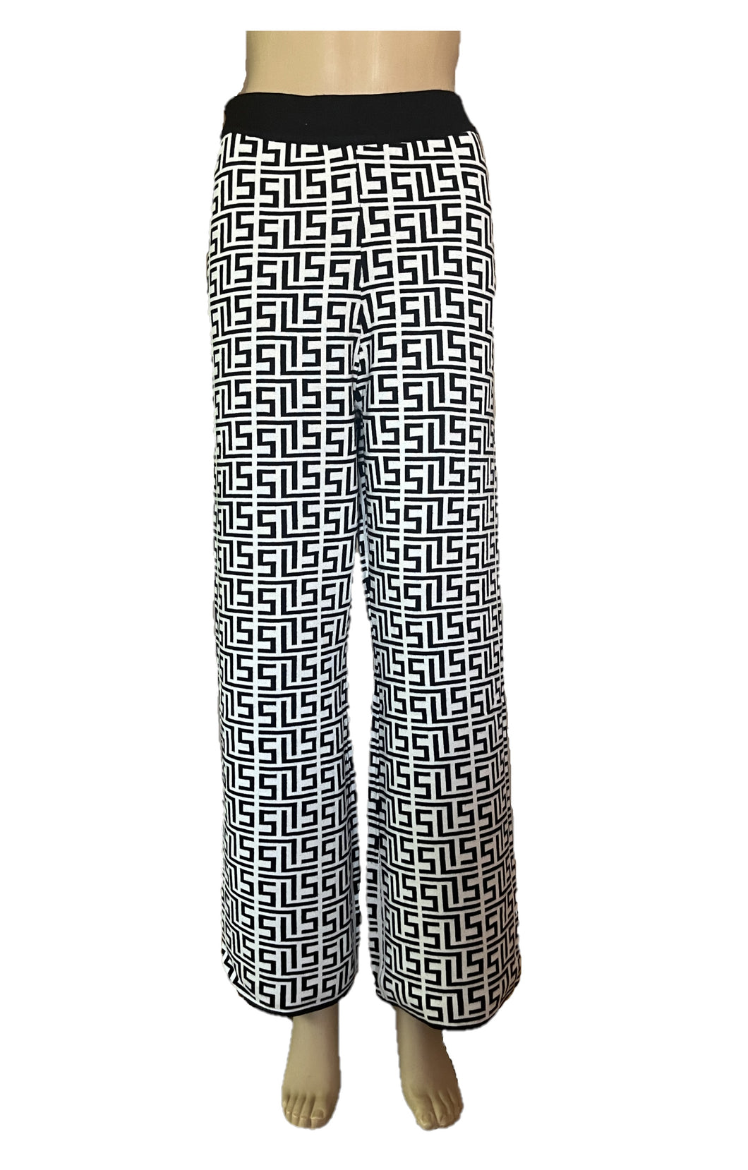 Sunny Girl Prints Knit Pant Black & White 201014M