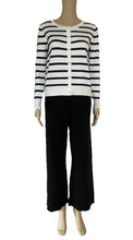 Load image into Gallery viewer, Sunny Girl Stripy Knit Cardigan White  200982M
