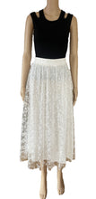 Load image into Gallery viewer, Sunny Girl White lace gold floral prints midi skirt 140877A
