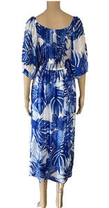 Sunny Girl blue prints midi dress 133559A