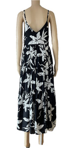 Sunny Girl black and white floral singlet maxi dress 132825B