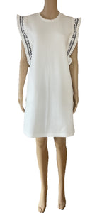 White cotton sleeveless t-shirt dress