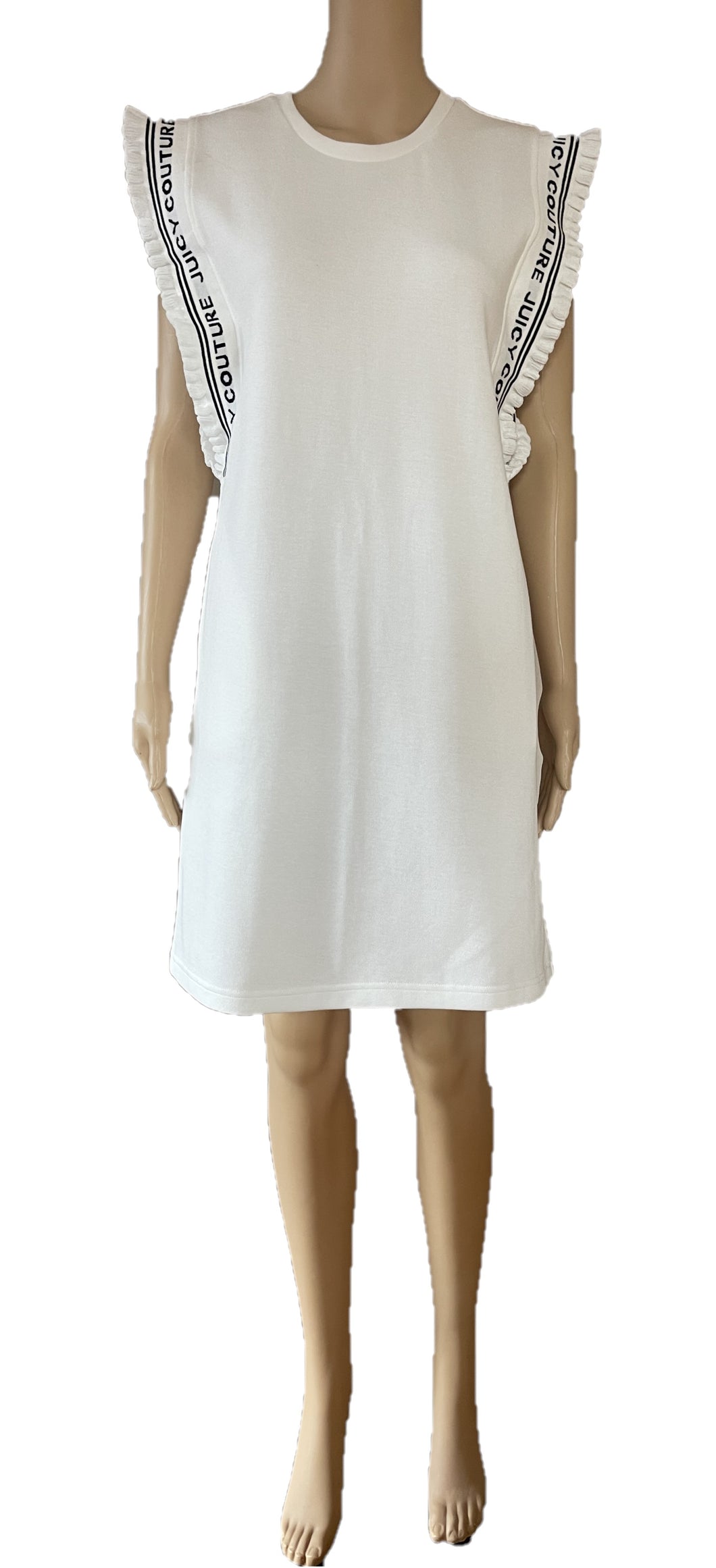 White cotton sleeveless t-shirt dress