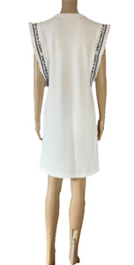 White cotton sleeveless t-shirt dress