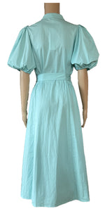 sunny girl 100% cotton mint puffy sleeves dress