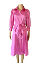 Load image into Gallery viewer, Sunny Girl Cotton Midi Hot Pink Dress
