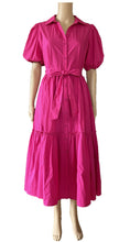 Load image into Gallery viewer, Sunny Girl Hot Pink Cotton Midi Dress
