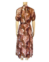 Load image into Gallery viewer, Sunny Girl Brown Prints Midi Dress
