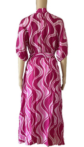 Sunny Girl Hot Pink Prints Maxi Dress