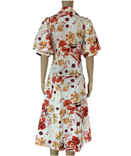 Load image into Gallery viewer, Sunny Girl Orange Prints Cotton Midi Dress
